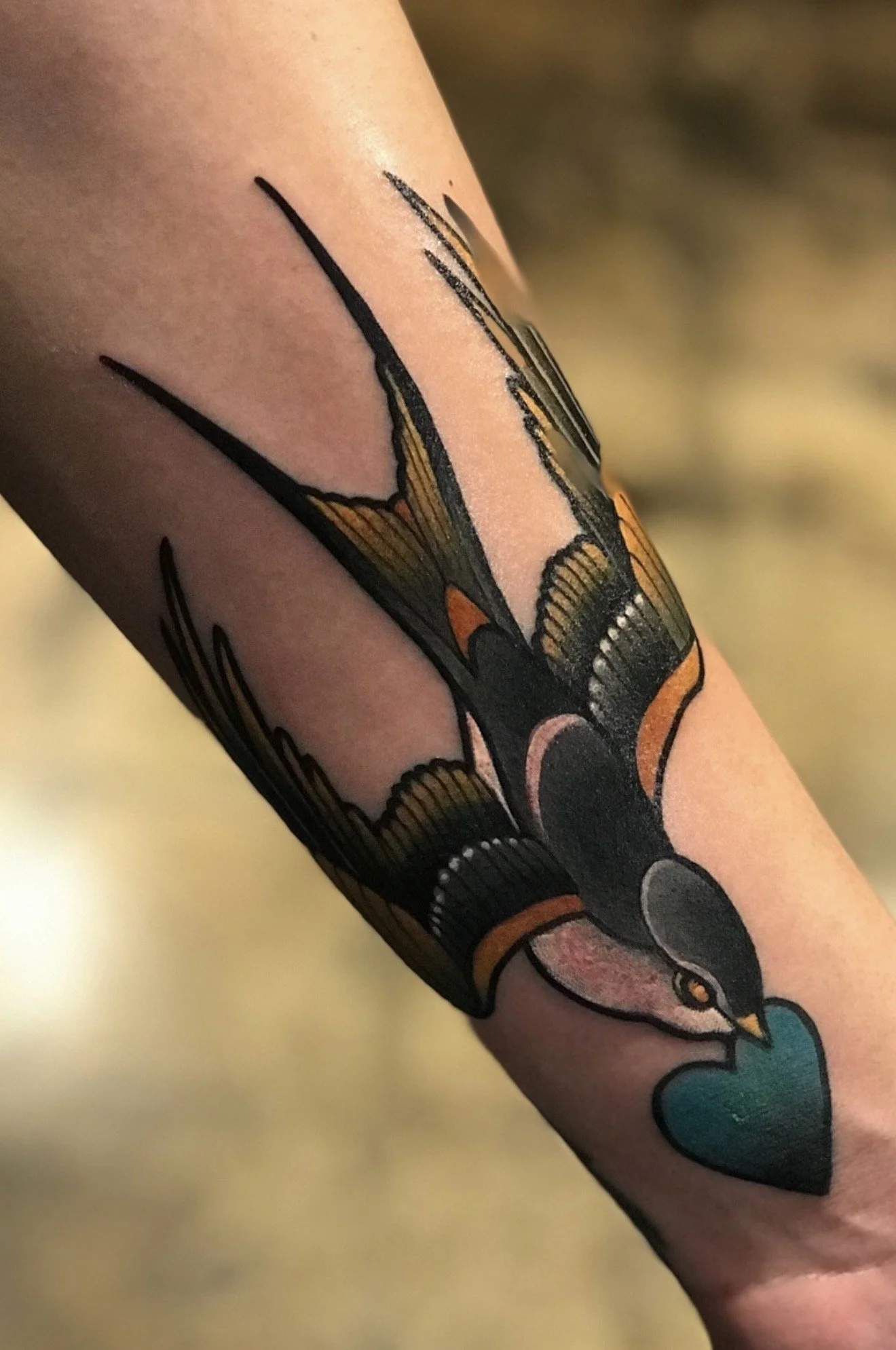 Bird tattoo by Jeremy Swan