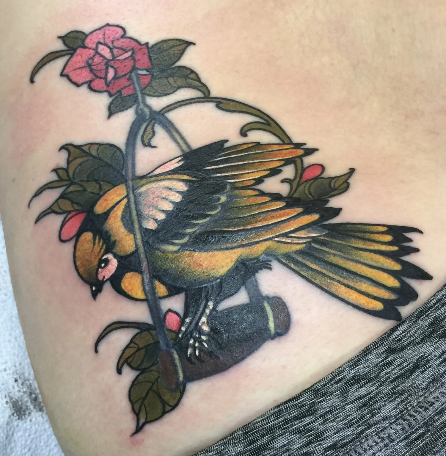 Bird tattoo by Jeremy Swan